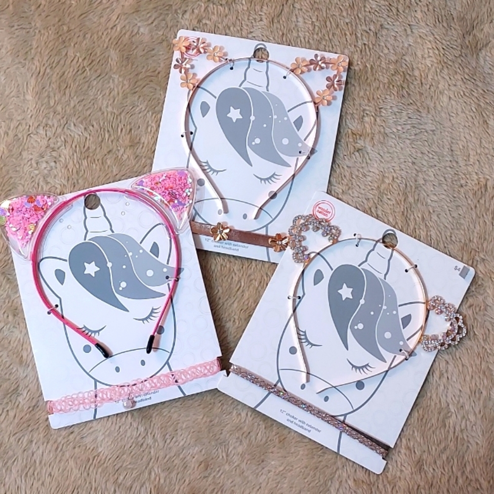 Girls Headbands & Necklaces 3-bundle